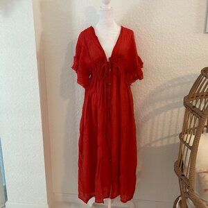 Estampados Coral Button Up Maxi Dress